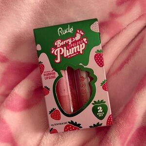 RUDE Berry Plump Lip Gloss Set - Pink and Green